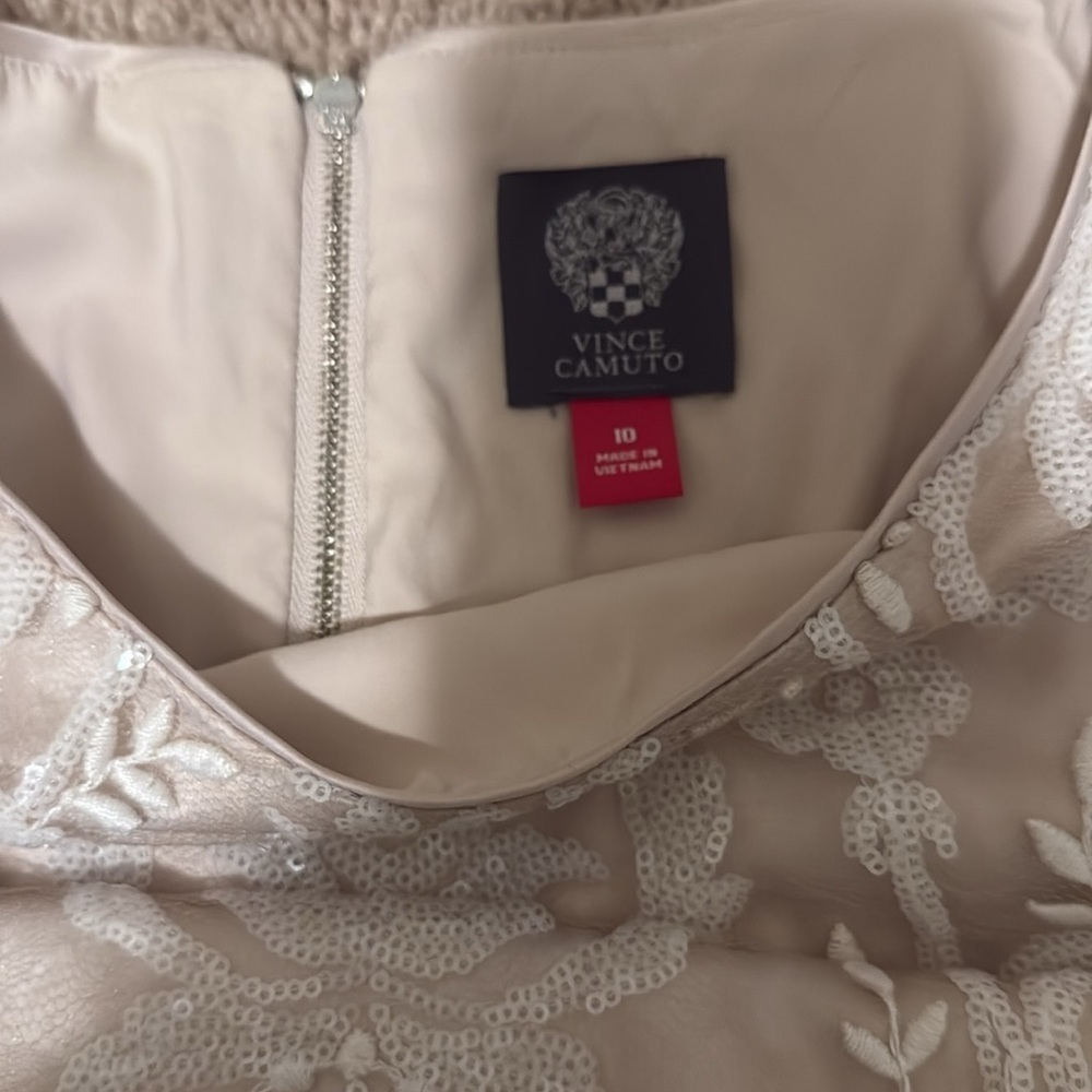 Vince Camuto Cream Ruched Sheath Mini Dress - Picture 12 of 12